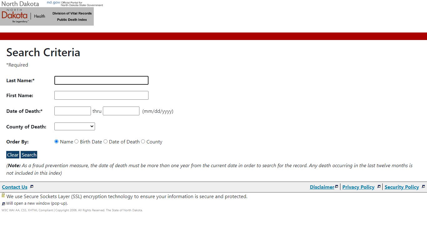 ND Dept of Health: Request a North Dakota Birth or Death ...